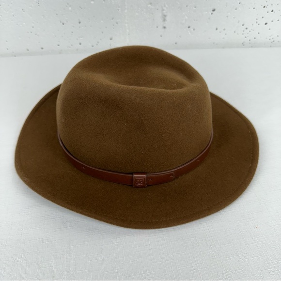 Brixton Size Large 7 1/2 Messer Brown Wool Felt Fedora Hat - Picture 9 of 16